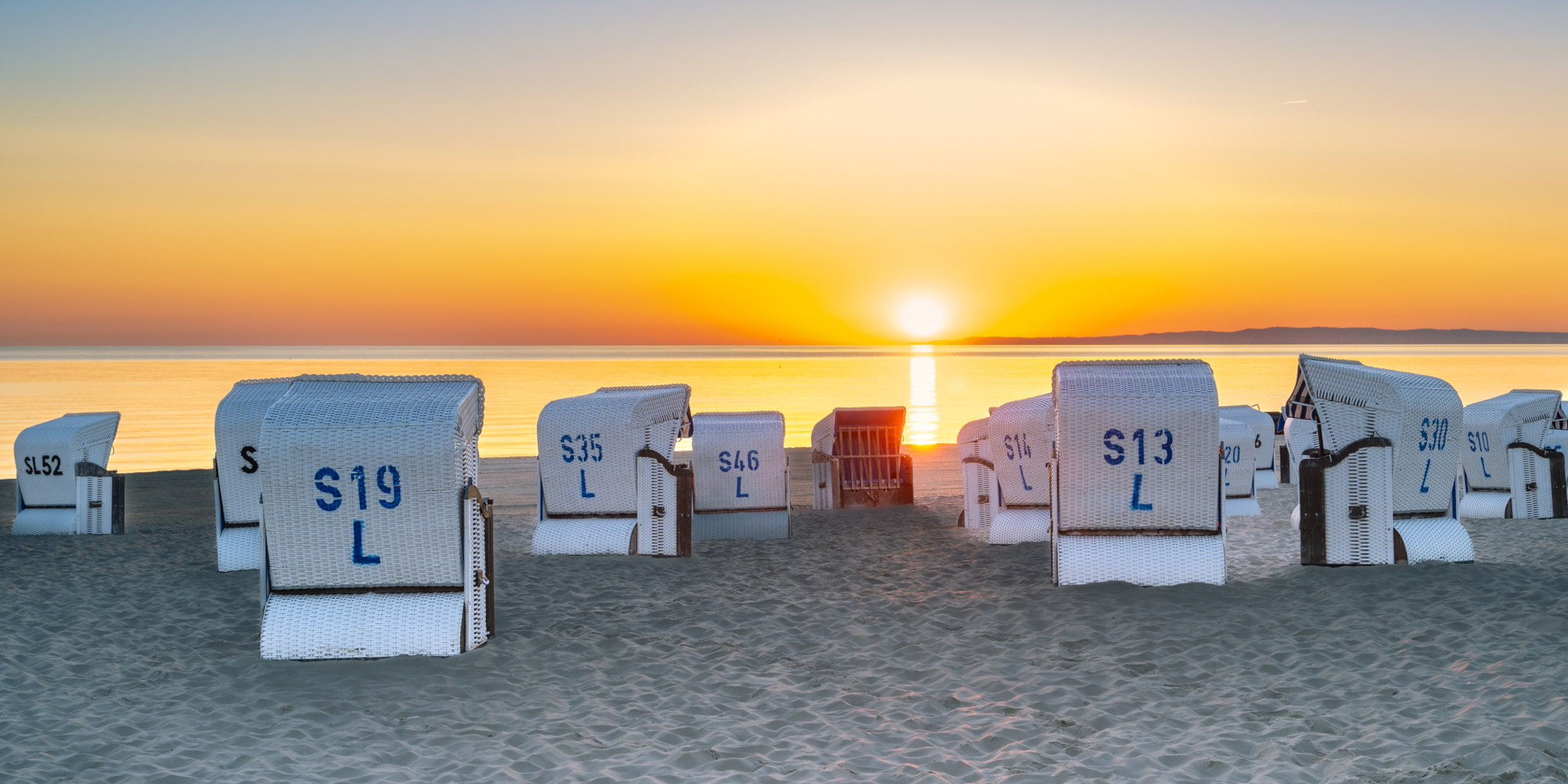 Strand auf Usedom mit Sonnenuntergang