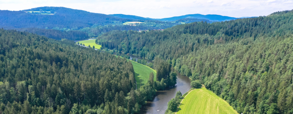 Der Fluss Regen bei Viechtach